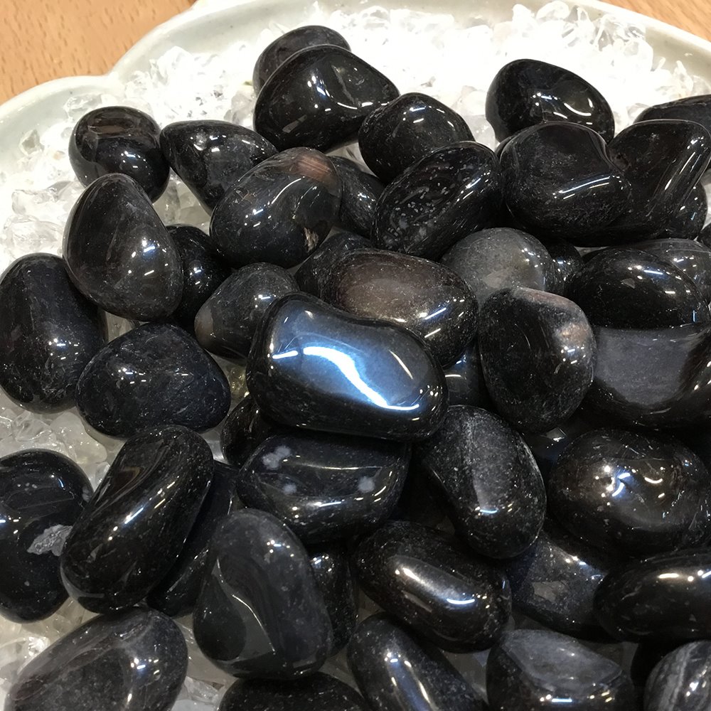 천연원석 정화용 블랙 아게이트 마노 대형 수정자갈 100g