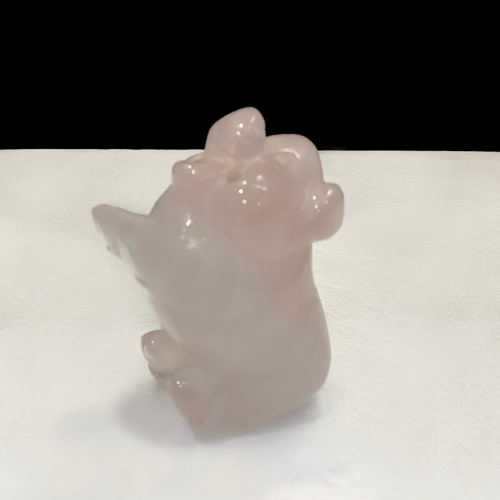 천연원석 관상용 로즈쿼츠 돼지 55~65g h3.5x5cm
