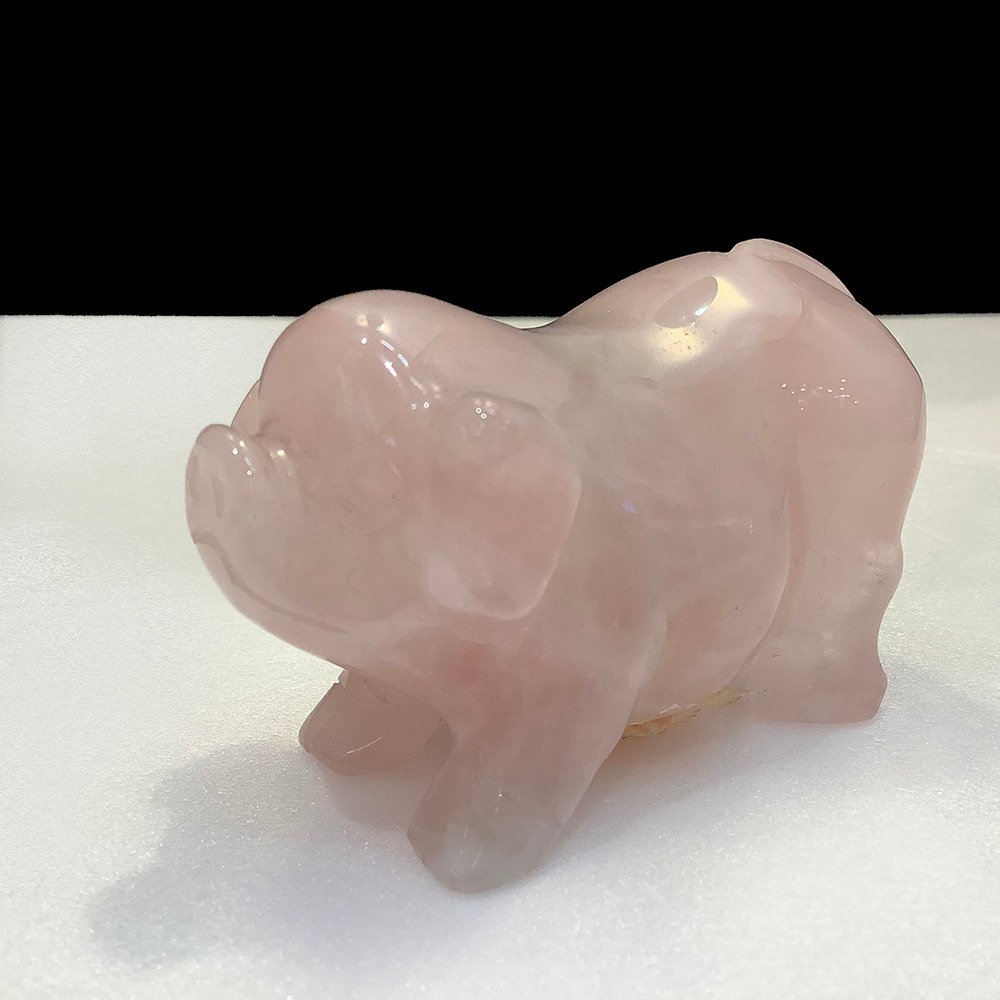 천연원석 관상용 로즈쿼츠 돼지 119g h4.2x6.5cm (1점)
