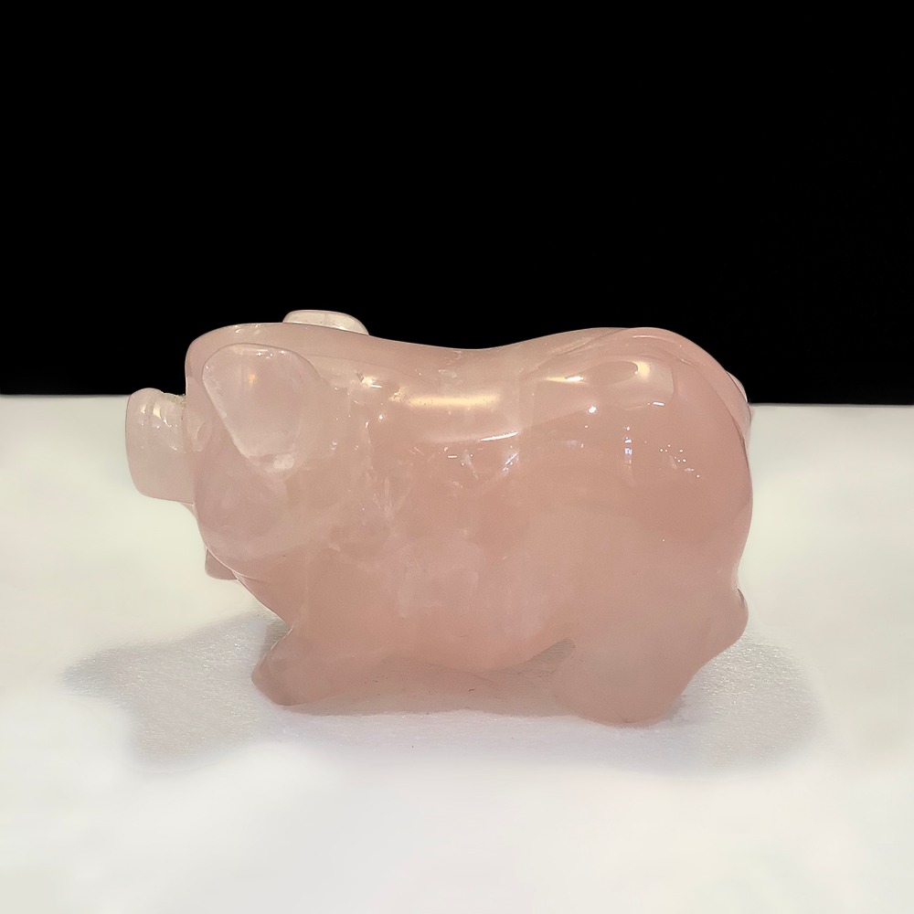 천연원석 관상용 로즈쿼츠 돼지 167g h4x7cm (1점)