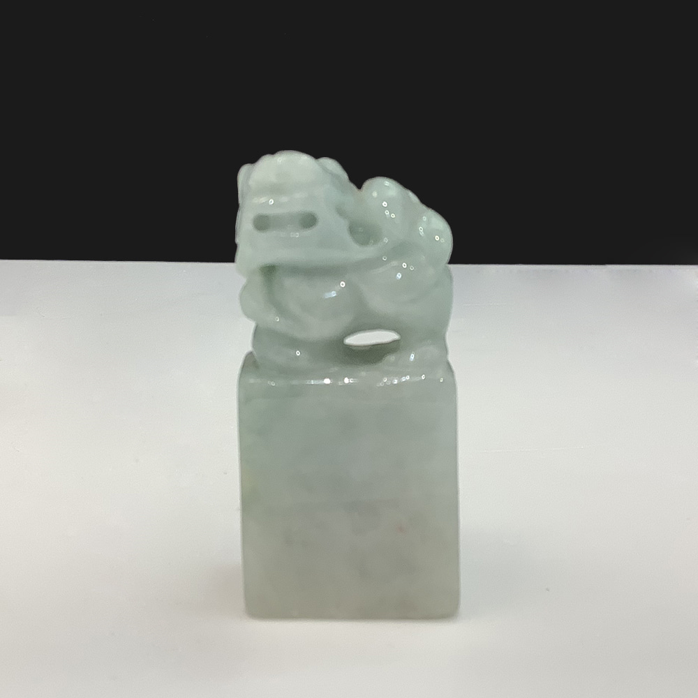 천연 원석 비취 해태 조각 관상용 약 40g h4.8 w2.3cm (1점)