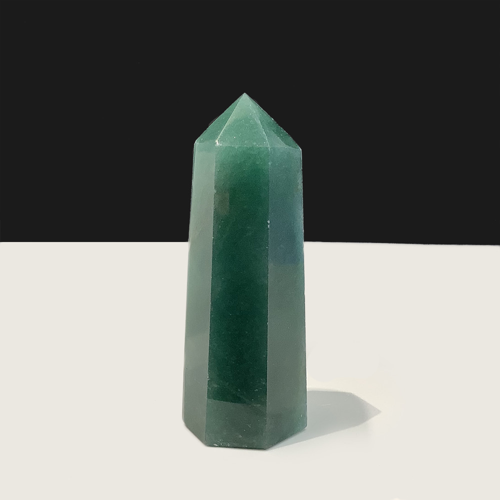 천연원석 관상용 아벤츄린 육각 포인트 기둥 62~70g h7x2.2~2.5cm