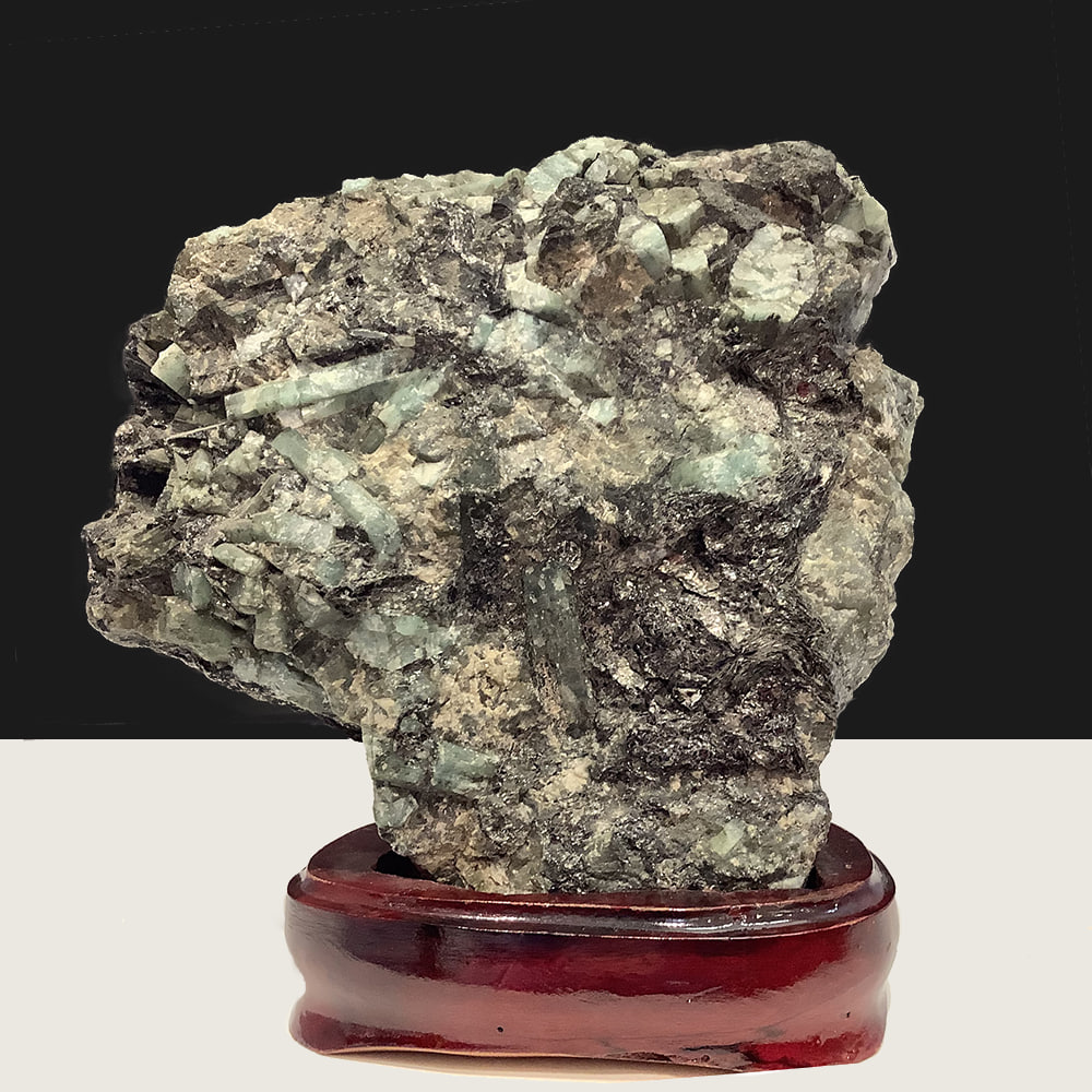 천연원석 관상용 에메랄드 클러스터 h18 w17cm