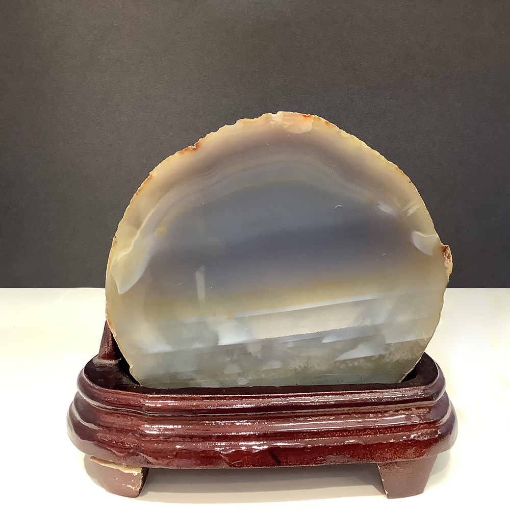 천연 원석 관상용 아게이트 마노 1,140g h12.5cm w13cm (1점）