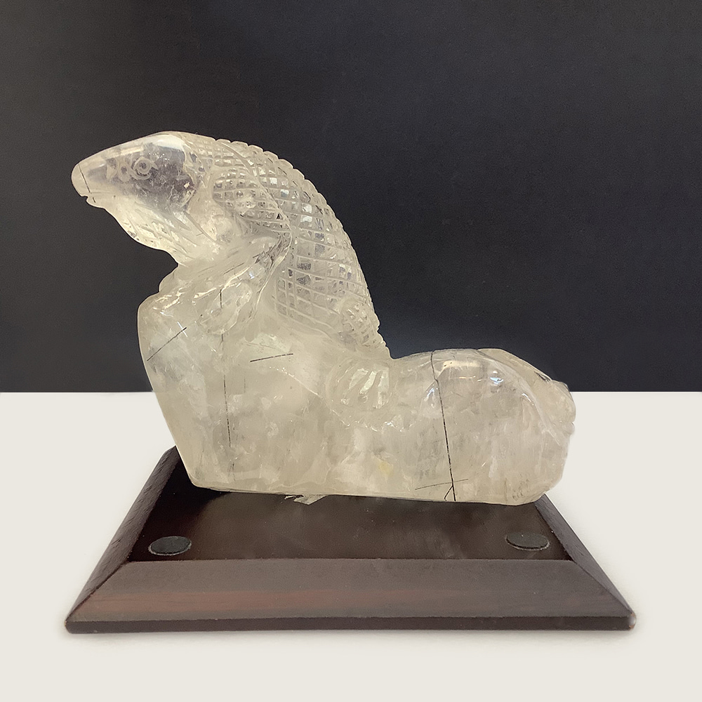 천연원석 흑침수정 도마뱀 조각 작품 319g  8×9cm (1점)