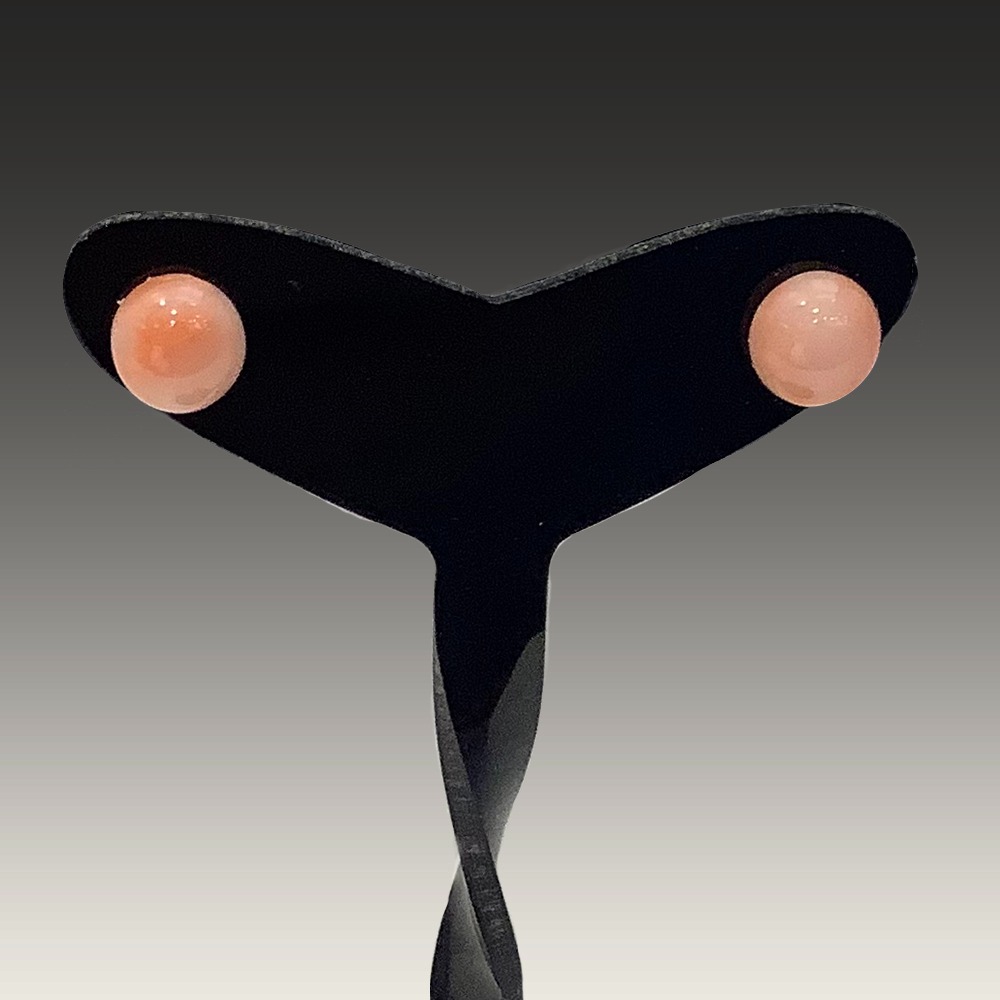 천연원석 산호 큐트 라이트 핑크 7mm 실버925 귀걸이 (1점)